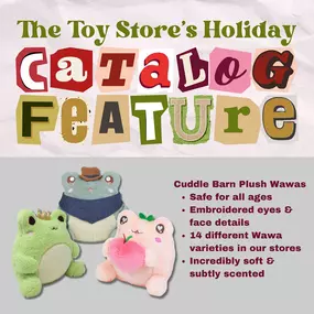 Wawa the frog plush are available in stores & online! 
That being said, if you are doing any in- person shopping we highly recommend giving our Wawa frog plush a good cuddle! They are incredibly soft & subtly scented which makes for an amazing plush experience! 
#wawathefrog #frog #plush #noveltyplush #toystore #holidayshopping