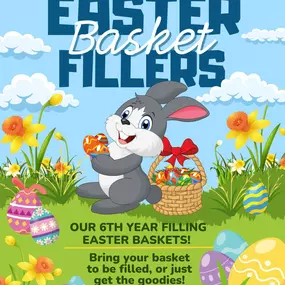 Easter is a month away, on April 20th… don’t let the bunny sneak up on you!

With our Easter basket fillers program, we will put together hand-selected items for your child’s or grandchild’s Easter basket that include toys, Easter goodies, and candy (optional) in a sealed bag so that surprises from the bunny remain surprises from curious eyes.
