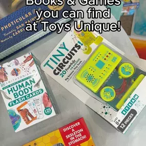 Who said learning has to be boring?! ???? We have all kinds of educational toys, books and games, from birth to preteen, here at Toys Unique! that are sure to make your kids want to learn!