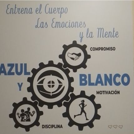 Logotipo de Centro deportivo y de salud Azul y blanco