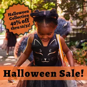 ???? Spooktacular savings!

???? Halloween is a week away and what we have left is now 40% off online and in store! Grab an adorable play dough set, floor puzzle, witch hat, or Halloween plush and books to make your little one’s Halloween experience a scream!

Discount is for items in the Halloween Collection only and does not include all of our costumes. Discount cannot be applied to past purchases or combine with any other sales or promotions. All seasonal and sale items are final sale. Discou