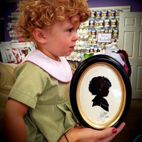 We are excited to again host Tim Arnold, a nationally recognized silhouette artist, from September 6-10.
Silhouettes are a beautiful keepsake and a treasured gift. Appointments fill up fast! Please call to schedule. Slots are reserved in 10 minute increments per subject.