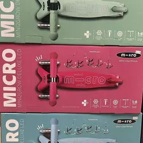 Lots of new styles of Micro scooters available at World of Toys now !!!