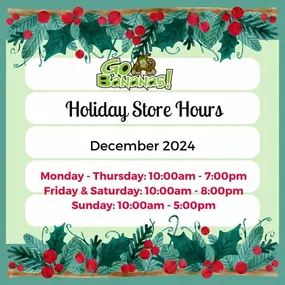 Check out our holiday hours for December!