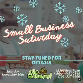 Join us for Small Business Saturday on November 30th! ????
In celebration of the small businesses in our community, we will have a special sale to say thank you to our favorite customers and hope to spread the word to shop small in our beautiful town. ????????
Stay tuned for details coming soon! ????