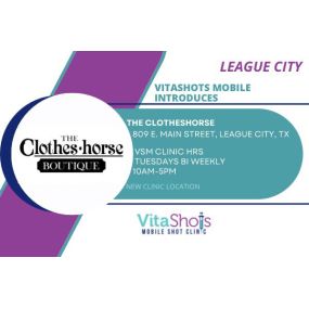 League City clinic location information for VitaShots Mobile clinic