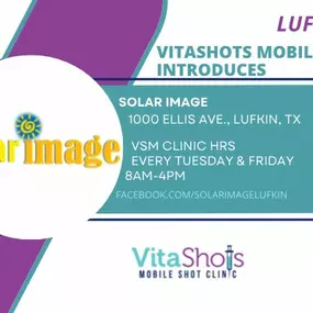 Find us in Lufkin TX at Solar Image Tanning Salon