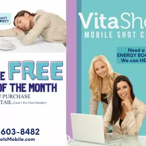 Need a HEALTHY PICK ME UP? Call VitaShots Mobile today for more information.