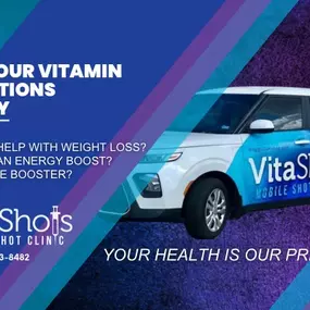 VitaShots Mobile car. Get your vitamin injections today!