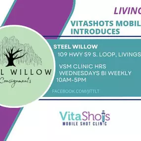 Livingston’s VitaShots Mobile clinic location - bi weekly on Wednesdays from 10am-5pm