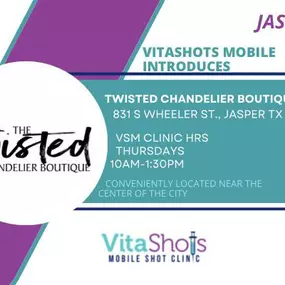 Jasper Texas clinic location for VitaShots Mobile