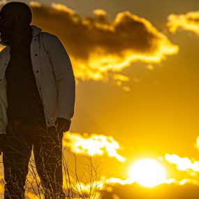 Engagement session on the beach during sunset