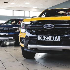 Yellow Ford Ranger Inside Ford Transit Centre Darlington Dealership