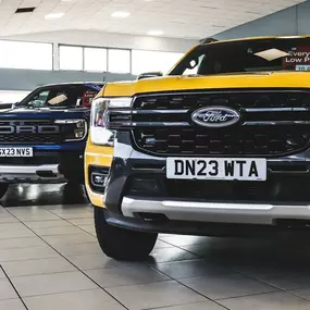 Yellow Ford Ranger Inside Ford Transit Centre Darlington Dealership