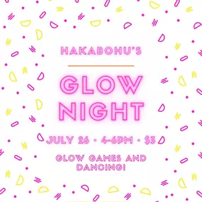 Friday! Join us for some glow night fun! And we’ll be adding KARAOKE! ????