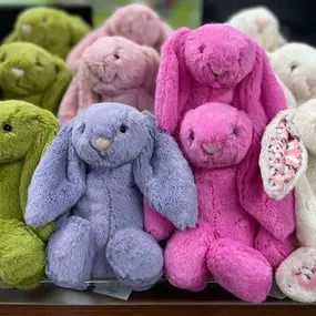 So many Jellycats to choose from. Come in and check out our selection in St. Matthews and Westport Village!