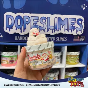 Winter and Holiday-themed Dope Slimes have arrived! Get ready to fill those stockings by visiting us for in-store shopping today until 6pm or shop online at fstoys.com!