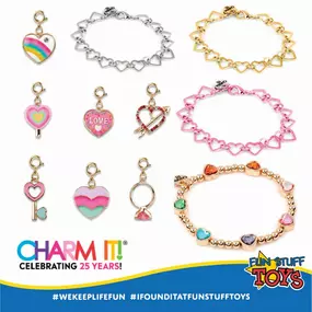 New Charm It! has arrived just in time for Valentine’s Day! Pick up these adorable charms and bracelets to show your love this Valentine’s Day!

Come visit us for in-store shopping today from 10am to 6pm or shop online anytime at fstoys.com! #charmit #valentinegift #fstoyscom #wekeeplifefun #ifounditatfunstufftoys