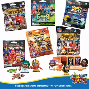 No matter what team you’re rooting for, get ready for the Playoffs with NFL TeenyMates, SqueezyMates and brand new FlexMates! Perfect party favors, Football fans can collect them all!

Come visit us for in-store shopping today from 11am to 5pm or shop online anytime at fstoys.com! #playoffsnfl #football #footballfans #fstoyscom #wekeeplifefun #ifounditatfunstufftoys