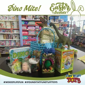 For all of the dinosaur fans out there, here’s the Dino Mite Basket! Filled with figures, books, games and crafts, this basket will make them roar! Come visit us for in-store shopping today from 10am to 6pm or shop online anytime at fstoys.com!