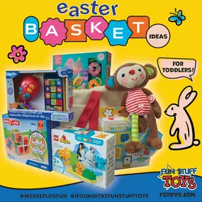 Looking for adorable and entertaining Easter basket options for Toddlers? We’ve got you covered with these sweet suggestions!

Head to fstoys.com to see all of the items found in this basket or stop in today for in-store shopping from 10am to 6pm!