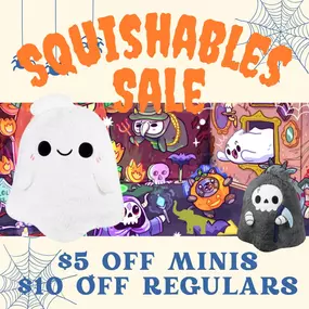 ????It’s a Halloween Squishables Sale!
$5 off mini Squishables
$10 off Regular Size Squishables

Only a limited quantity is available of these special edition, spooktacular, Halloween Squishables. Greet em while they’re here ????