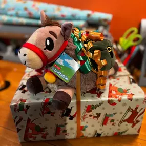 ???? This is the best wrapped gift of the week, maybe the month. The Christmas donkey on top ????????
This is going to one lucky kiddo.