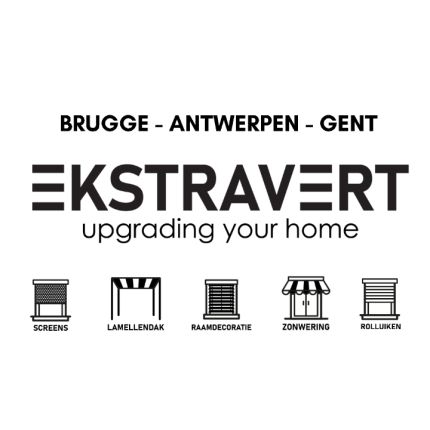 Logotyp från Ekstravert Brugge - Zonwering, screens, rolluiken en lamellendak specialist