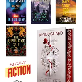 New Hardcover Fiction, New Non-Fiction and New YA Fiction!
Slide 1: Adult Hardback Fiction
Slide 2: YA Fiction
Slide 3: Hardback Nonfiction