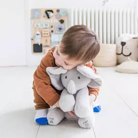 Super soft and huggable, Flappy's ready to play! Press the 'sing' button on the right foot, or the 'play' button on the left, to listen to a sweet song or play a game of peek-a-boo. Baby's new best friend is surface washable and totally adorable. Includes 3 AA batteries.

From Spin Master, for ages birth-3 yrs.

Payment & Security
Payment methods

Your payment information is processed securely. We do not store credit card details nor have access to your credit card information.