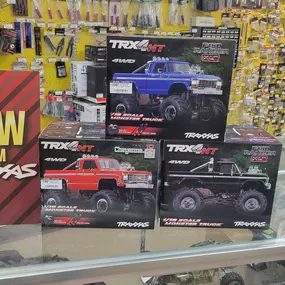 TRX4MT's are arriving at Hub Hobby, Little Canada location has already received some, Black K10's and Black and Blue F150's. For $199.99.