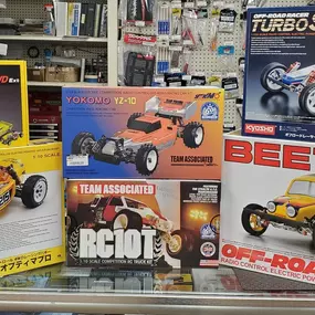 Some restock vintage kits and some new ones are now available.  We also have a few Kyosho Javelins, Optimas, and 40th Anniversary Optimas.