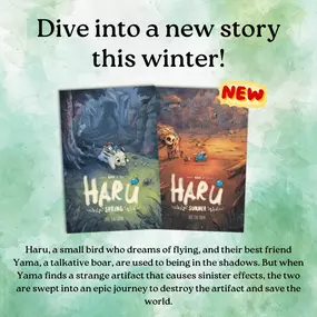 Your new favorite series is here at Grandrabbit's! ???? Reminiscent of Tolkien or Hayao Miyazaki, the Haru series is beautifully-illustrated and packed with adventure. ???? A coming-of-age tale that spans the changing of seasons, these books are the perfect gift for your middle grade reader. ???? This holiday season, check out Haru-- a story of heart, growing up, and the sacrifices we make for those we love. ❤️

#GrandrabbitsToyShoppe #GrandrabbitsToysandBooks #Haru #newbookrelease #booksforkids