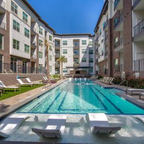 Outdoor pool with Apartment Building View