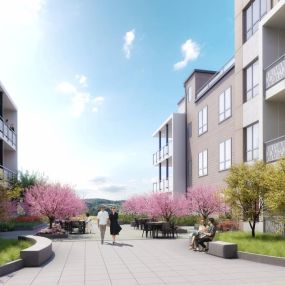 Peaceful interior courtyard for residents to enjoy