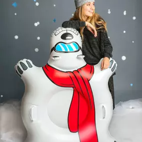 A new twist on our previous polar bear designs, this dude's got a chiller, bluer feeling to him. This four-foot long tube finally lets you live out your dream of riding a polar bear 