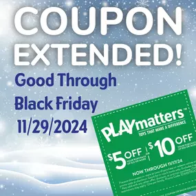 Catalog Coupon Extended ???? - Good Through Black Friday 11/29/2024 - Use Code STARSTRUCK24 in store or online. https://playmatterstoys.com/

Now you can shop our biggest holiday toy catalog ever -- even longer! Use your discount code before Black Friday ends to save big on toys for all the kids on your holiday list. But, HURRY! Selection is peak right NOW and this deal ends soon. #giftidea #toysforkids #toyshop #toystagram