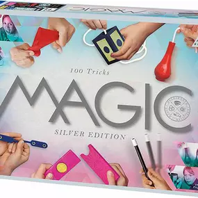 Grab your wand! With high-quality magic props and simple illustrated instructions, the 100 magic tricks in this kit can be easily learned, practiced, and mastered to stun and amaze audiences! Dots appear and disappear in paddle tricks. Make playing cards come and go and change places. In tricks with money, currency loses value, money doubles in value, and coins disappear from a coin box and then reappear. Coins pass through handkerchiefs, disappear into thin air, and magically stay put when they