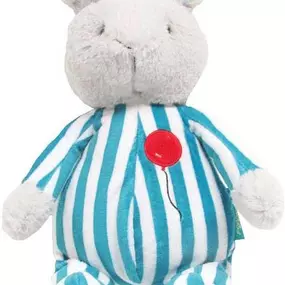 Lovable and tiny, the Goodnight Moon Bean Bag Bunny is perfect for the tiny humans in your life. Featuring fun cloth-lined ears, super-soft stripped pj's with textured soles and a velvety squishy body and rattle feature.