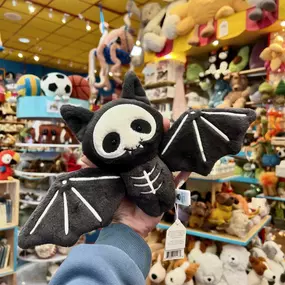 Halloween is dangerously close in Jellytown! Come see the newest and scariest Jellycat spooky soft toys! 
We are patiently awaiting the rest of our order, but are so excited to have most of the new Halloween Jellycats! Meet Skelebat Jim and Skeleton Bob (plus the keychain version)! Don’t miss the Vivacious Eggplant Vampire and the Ooky Bat, plus Bashful Pumpkin Bunny! How adorable! Last but certainly not least is the Ooky Ghost and Ricky Rain Frog the Vampire! 
And there’s more on the way! Stay 