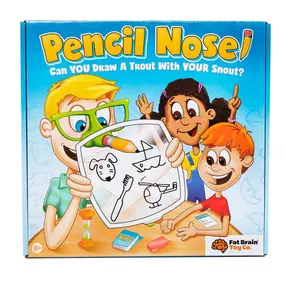 Meet Pencil Nose, the fun party game of drawing pictures with your nose while your teammates guess what you’re drawing! Pick a card, fit it into the board, put on the pencil nose, and start drawing!
*Great for ages 8 to adult; simple rules, exciting gameplay for the whole family; high quality design
*Encourages family bonding, cooperative play, creativity, quick thinking, communication skills