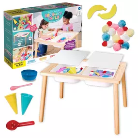 This easy-to-assemble sensory table for toddlers comes ready for play with 2 removable/washable bins and 2 table-top pieces. Sensory table is a versatile and fun educational tool. When used for sensory play, it provides an engaging hands-on activity for kids to explore and learn through their senses. When used as a table, it provides a play surface to enjoy various activities such as drawing, building, crafting and more!