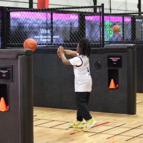 Put your passing skills to the test and experience the world’s first high-tech passing skill court. You’ll develop better decision-making, reaction time, speed, and accuracy using either hand. Compete in exciting real-time competitions in a way never experienced before against other players located in Shoot 360 facilities across the country. We offer skill-specific classes to build well-rounded fundamental skills. Our classes cover a wide range including everything from rebounding to scoring eff