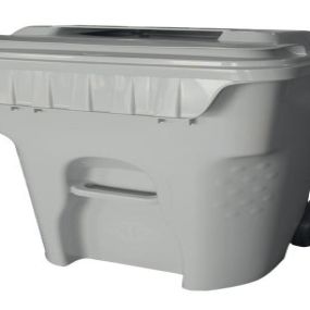All Points Mobile Shredding Collection Containers - 65-Gallon Bin/Cart with Deflector Lid