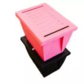 All Points Mobile Shredding Collection Containers - Under-Desk Containers, Pink and Black