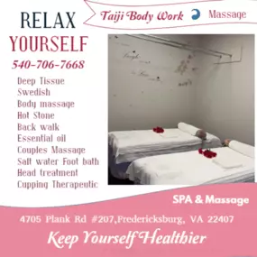 What better way to give that gift than share that gift in our inviting Couples Massage Rooms.  
It s what you've come to expect from a Massage but in a larger room, with 2 of our Signature Tables with 2 Therapists, one working on each of you.  Our therapists will work on each individual person to accommodate their specific needs and will orchestrate your Couples experience to ensure you are both relaxed and rejuvenated.