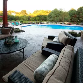 Who wouldn't want to relax in this back patio?