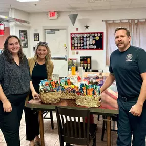 Tricia and Kristin visited the local fire station this week. They dropped off some treats for the firefighters in appreciation of all they do for our community. ????