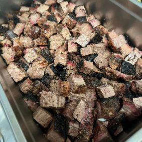 Brisket burnt ends

Smoked for 10 hrs, rolled in our Kansas City style “show me sauce” and back on smoker for 2 more hrs. This is just one example of the lengths we go to in making your barbecue experience next level!