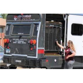 Arrowhead bus driver opening handicapped door